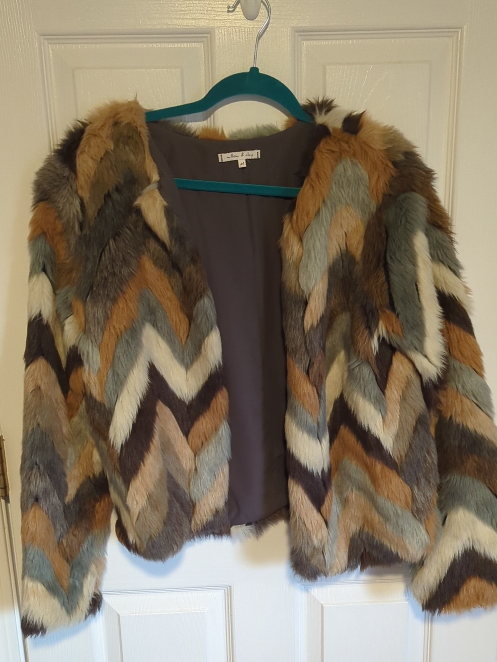 Willow & Clay Multicolor Chevron Teddy Jacket